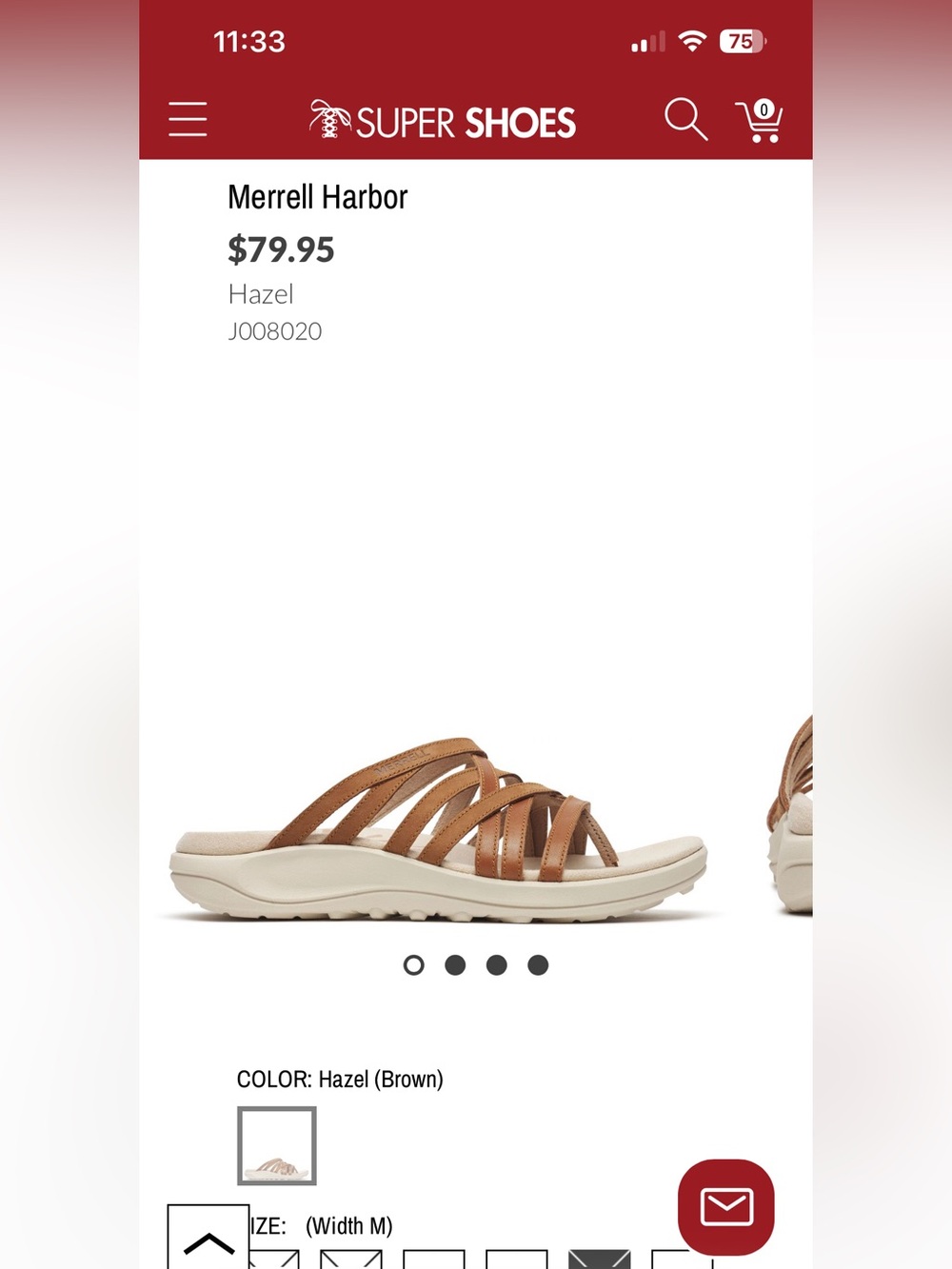 Merrell Women's Tan Multi-Strap Slide Sandals - Picture 6 of 6